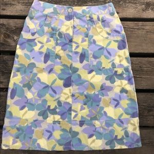 J. Jill Floral Below Knee A-Line Skirt size 4